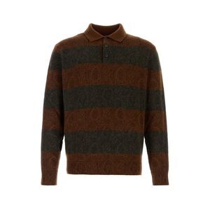Etro Men Embroidered Wool Polo Shirt